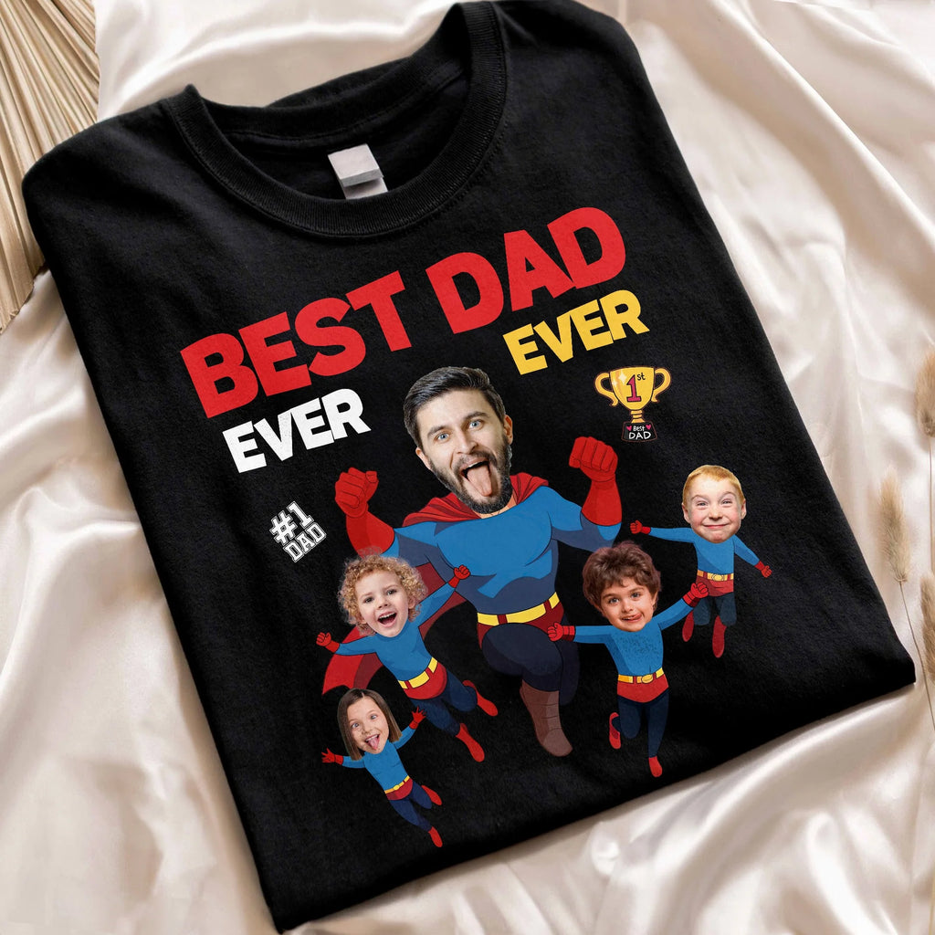 Best Dad Ever Ever - Personalized Photo Shirt - Levistina