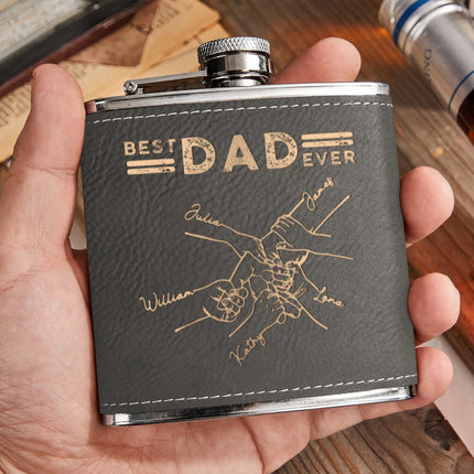 Best Dad Ever Father's Day Gifts - Personalized Leather Flask