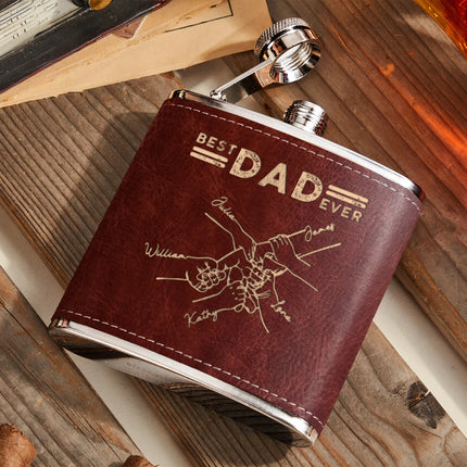 Best Dad Ever Father's Day Gifts - Personalized Leather Flask