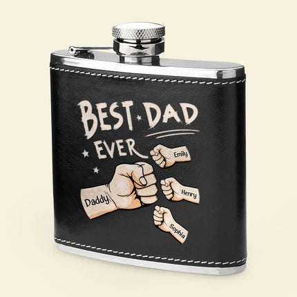 Best Dad Ever - Personalized Leather Flask