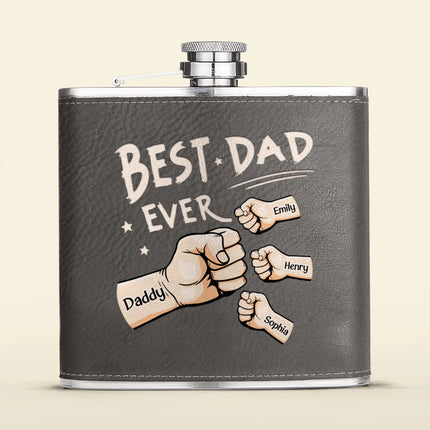 Best Dad Ever - Personalized Leather Flask