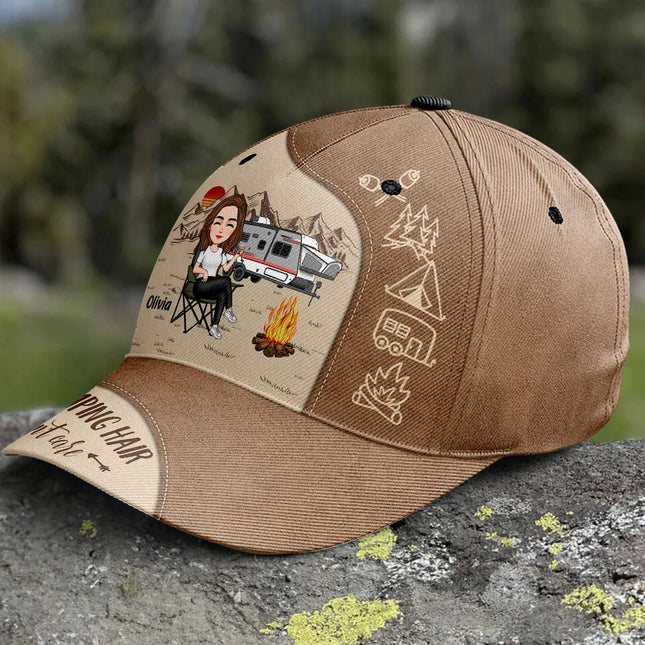 Camping Hair Don't Care - New Version - Personalized Classic Cap