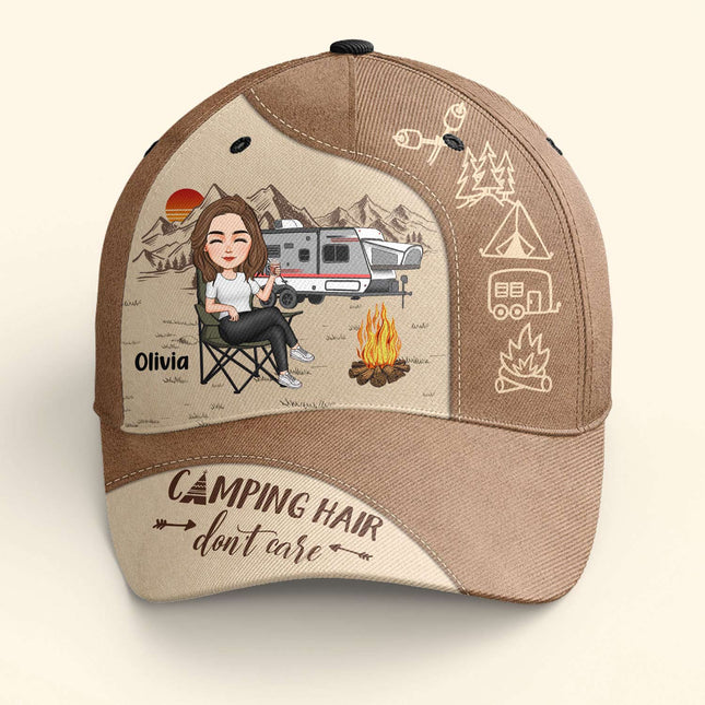 Camping Hair Don't Care - New Version - Personalized Classic Cap