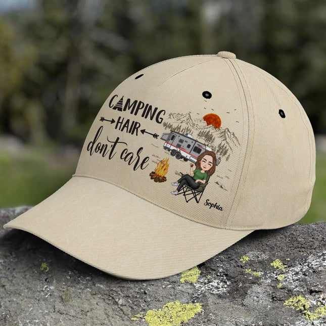 Camping Hair Don't Care - Personalized Classic Cap