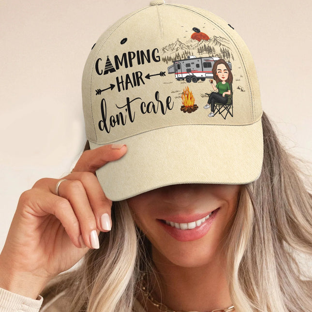 Camping Hair Don't Care - Personalized Classic Cap