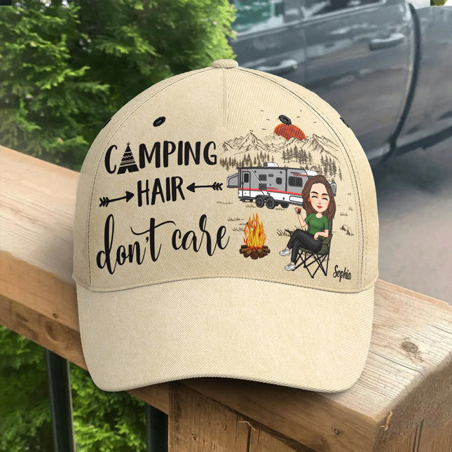 Camping Hair Don't Care - Personalized Classic Cap