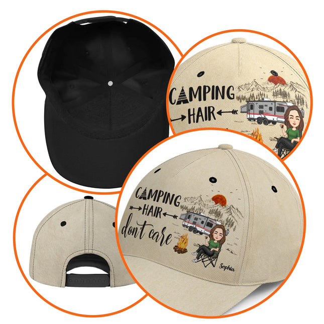 Camping Hair Don't Care - Personalized Classic Cap