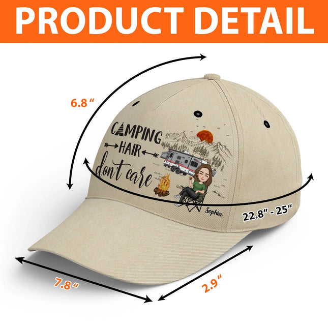 Camping Hair Don't Care - Personalized Classic Cap