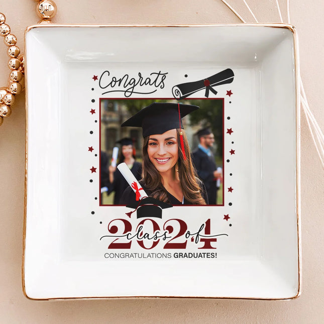 Congrats Graduation - Personalized Photo Jewelry Dish