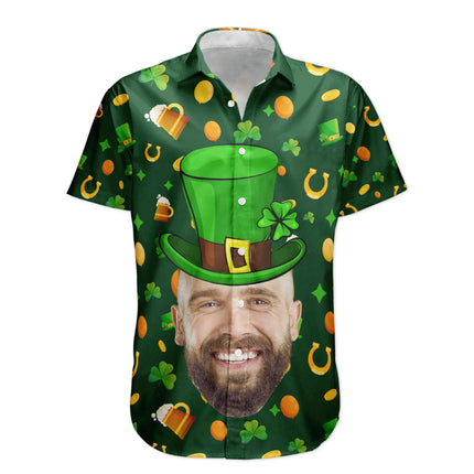 Custom Face Funny Happy St Patrick's Day - Custom Photo Hawaiian Shirts