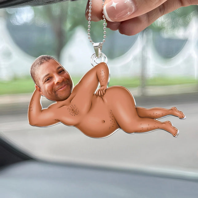 Custom Funny Photo Gift For Him - Personalized Photo Car Ornament