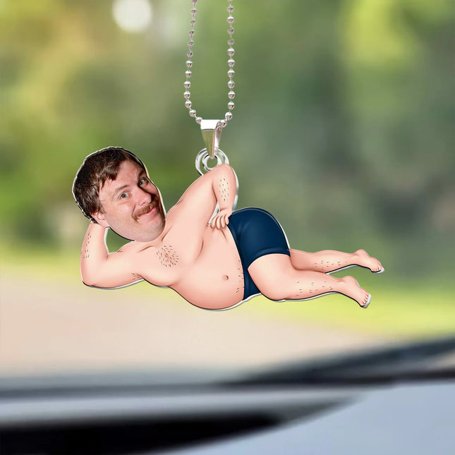 Custom Funny Photo Gift For Him - Personalized Photo Car Ornament