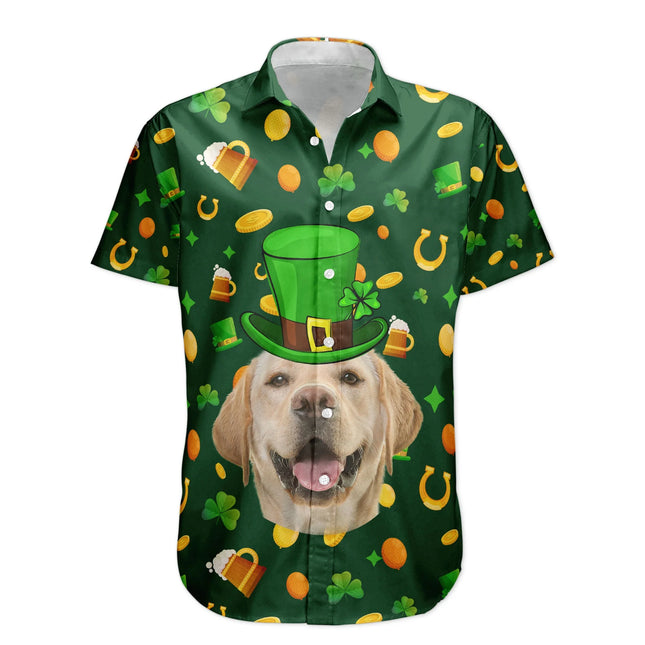 Sample Custom Pet Face St Patrick's Day For Dog Lovers, Cat Lovers - Personalized Photo Hawaiian Shirt