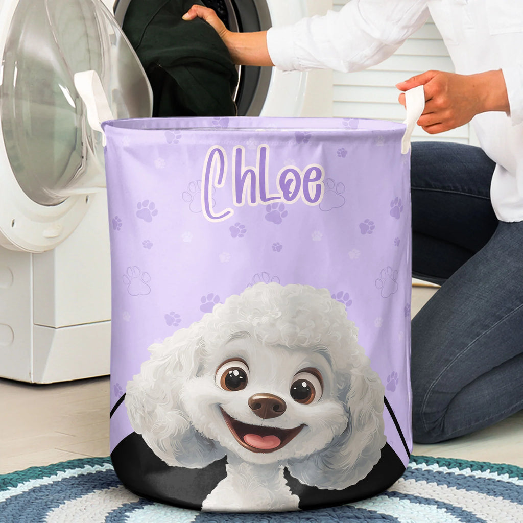 Custom Pet Toy Basket For Dog - Personalized Laundry Storage Basket - Levistina
