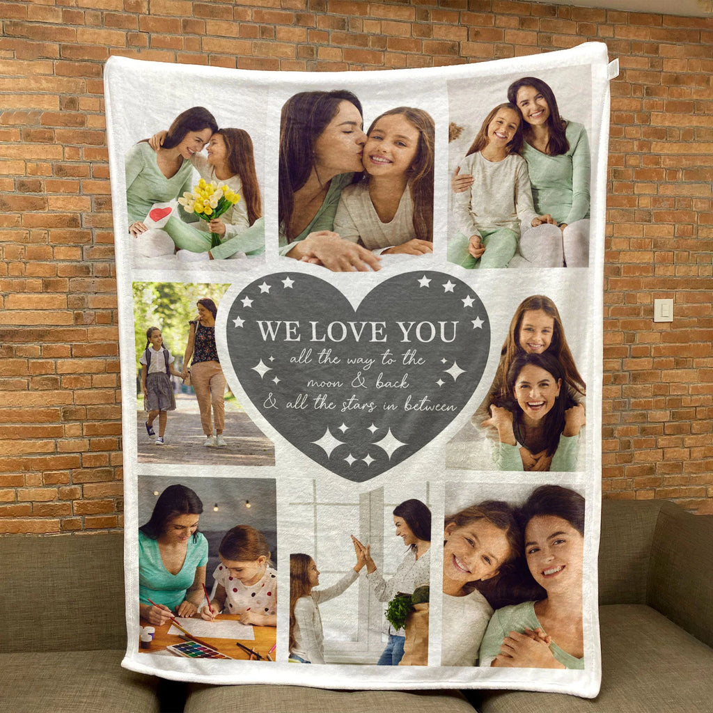 Custom Photo We Love You Mom - Personalized Photo Blanket-Levistina
