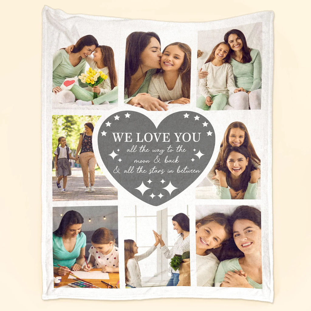 Custom Photo We Love You Mom - Personalized Photo Blanket-Levistina
