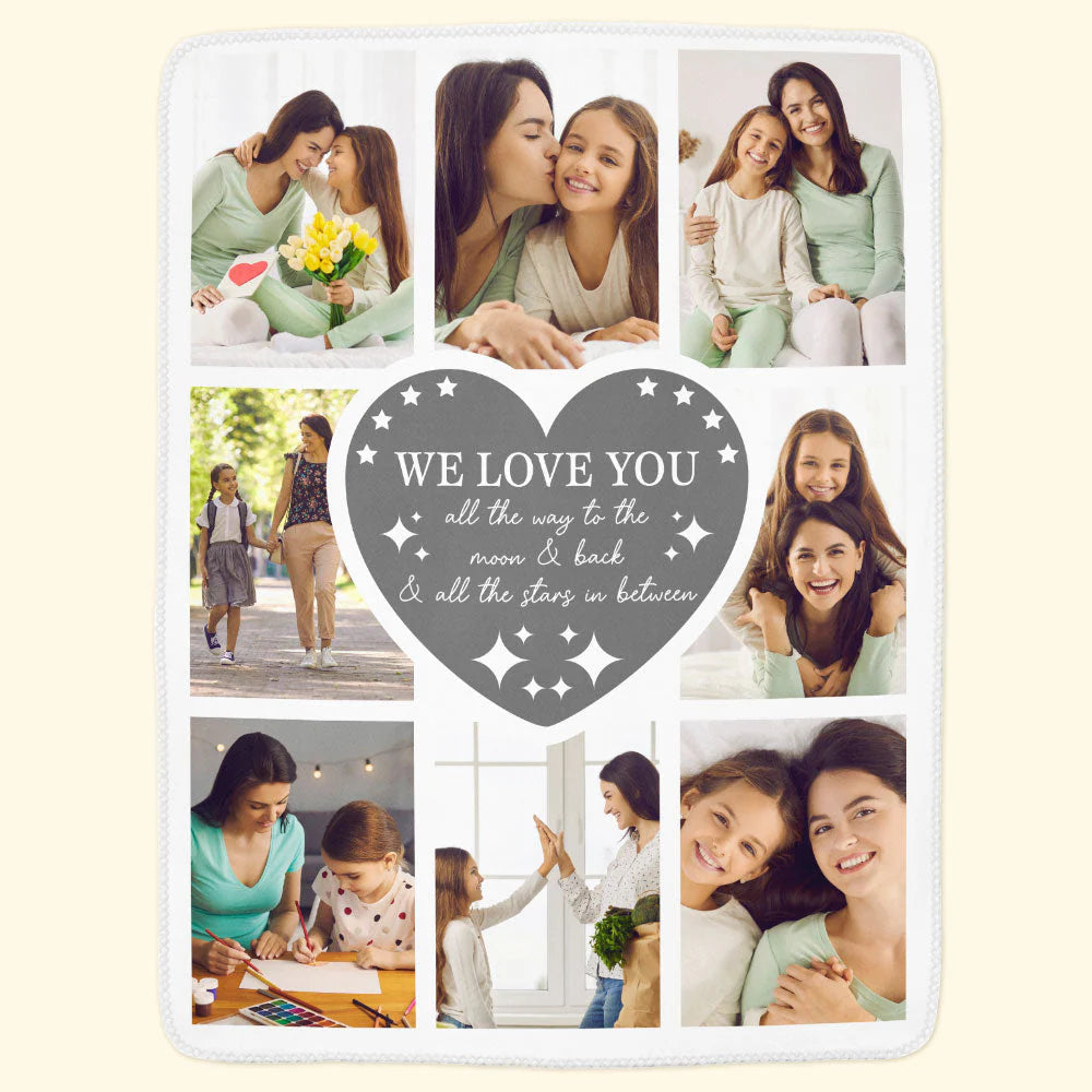 Custom Photo We Love You Mom - Personalized Photo Blanket-Levistina