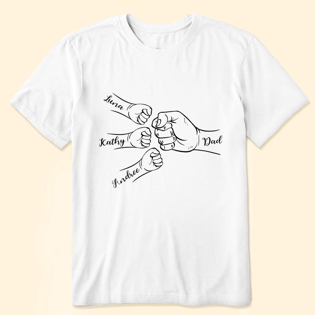 Dad Fist Bump Custom Kids' Names - Personalized Shirt - Levistina