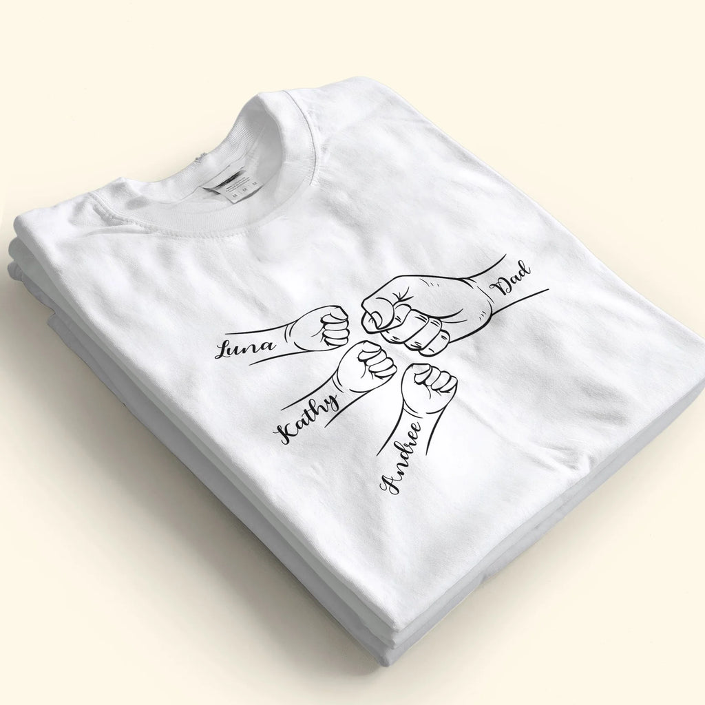 Dad Fist Bump Custom Kids' Names - Personalized Shirt - Levistina