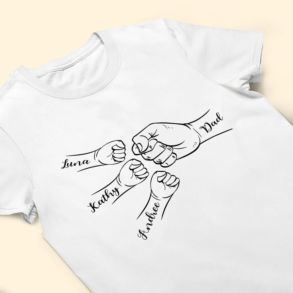 Dad Fist Bump Custom Kids' Names - Personalized Shirt - Levistina