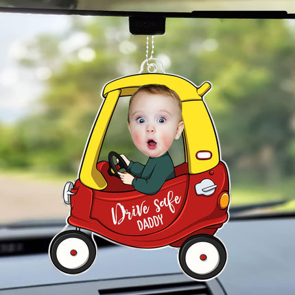 Drive Safe Daddy - Personalized Car Photo Ornament