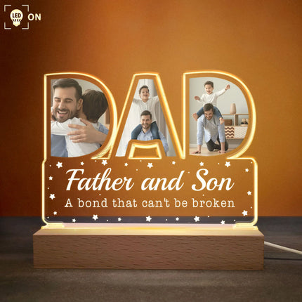 Father And Children - Personalized Photo LED Light