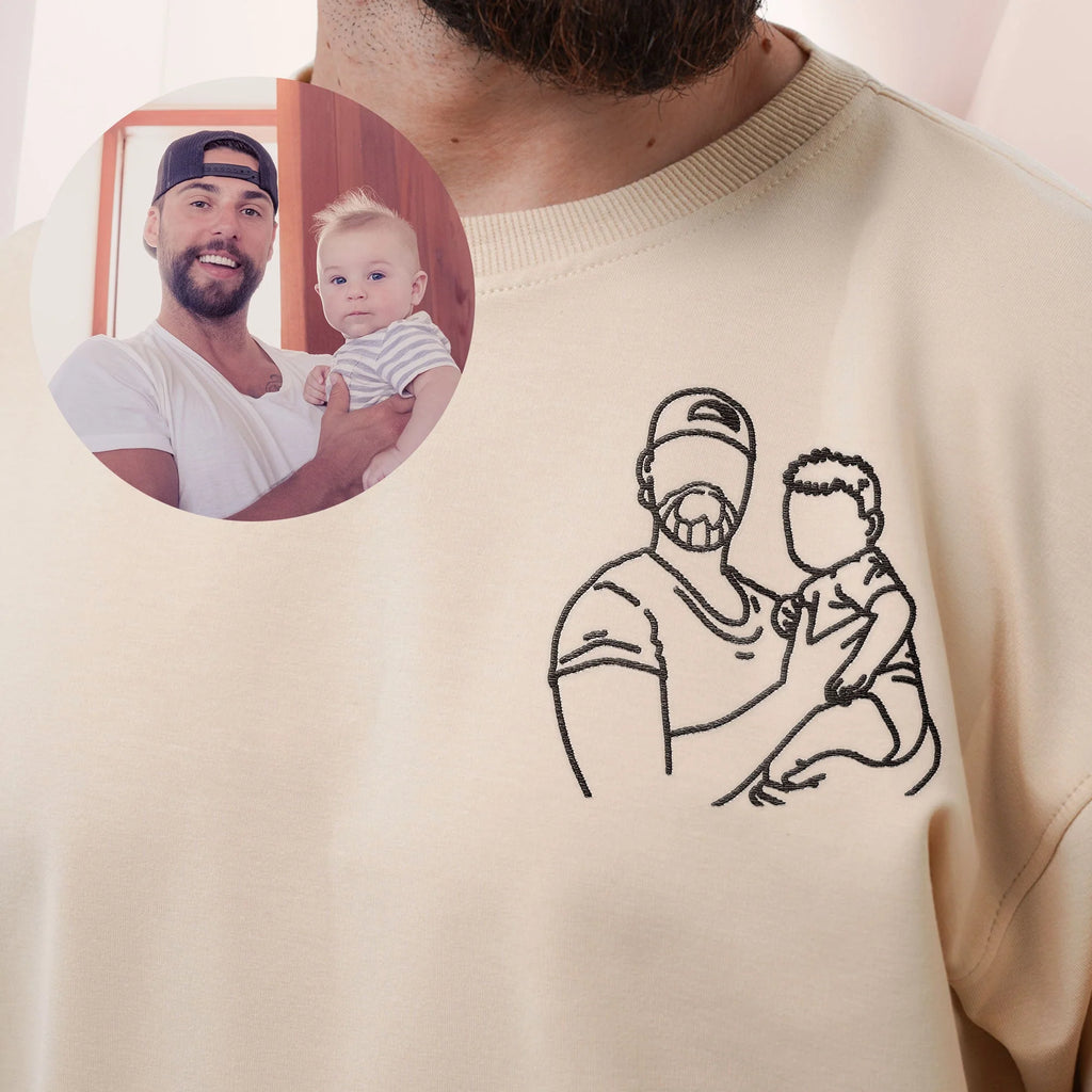 Baby First Chritsmas with Dad - Custom Embroidered Sweatshirt-Levistina