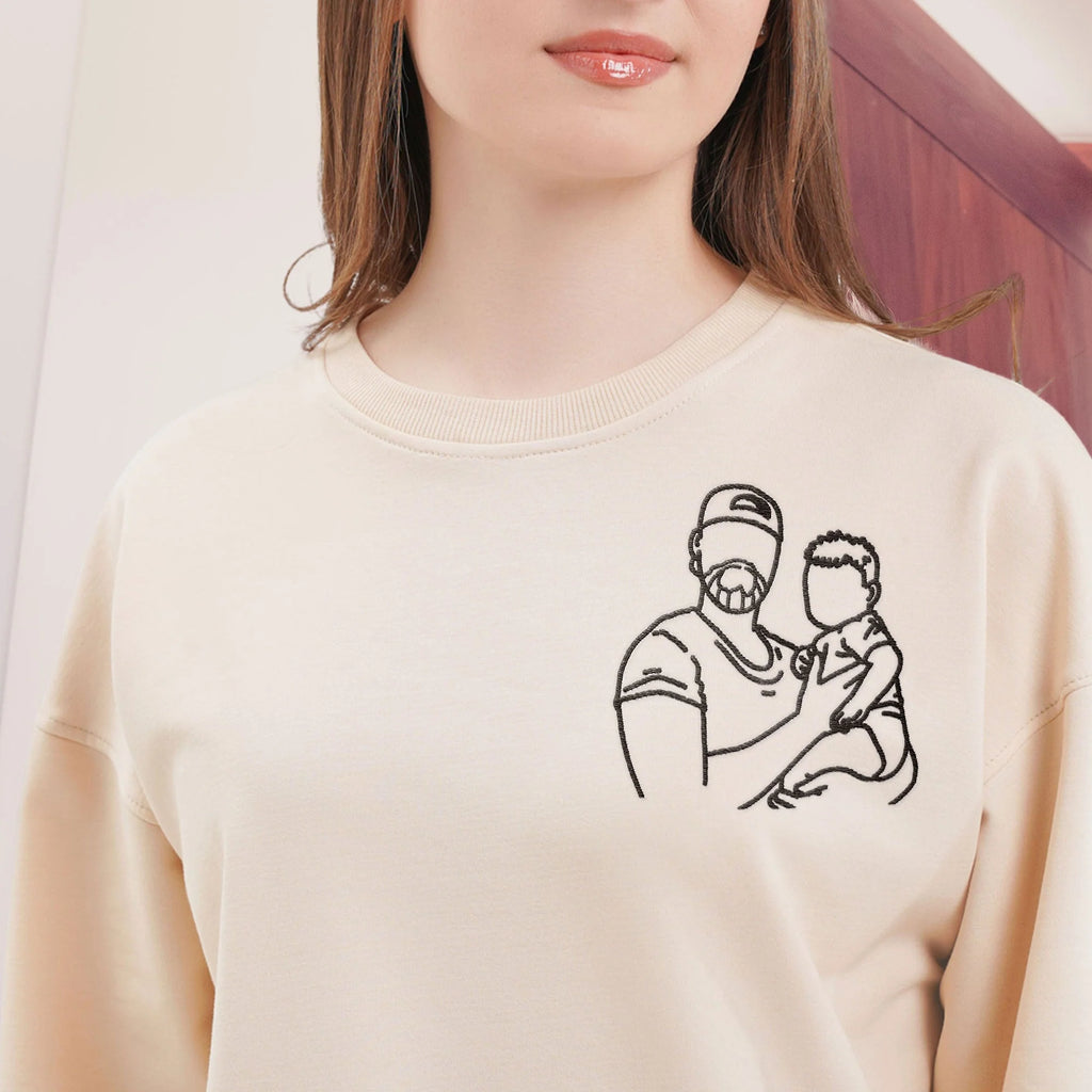 Baby First Chritsmas with Dad - Custom Embroidered Sweatshirt-Levistina