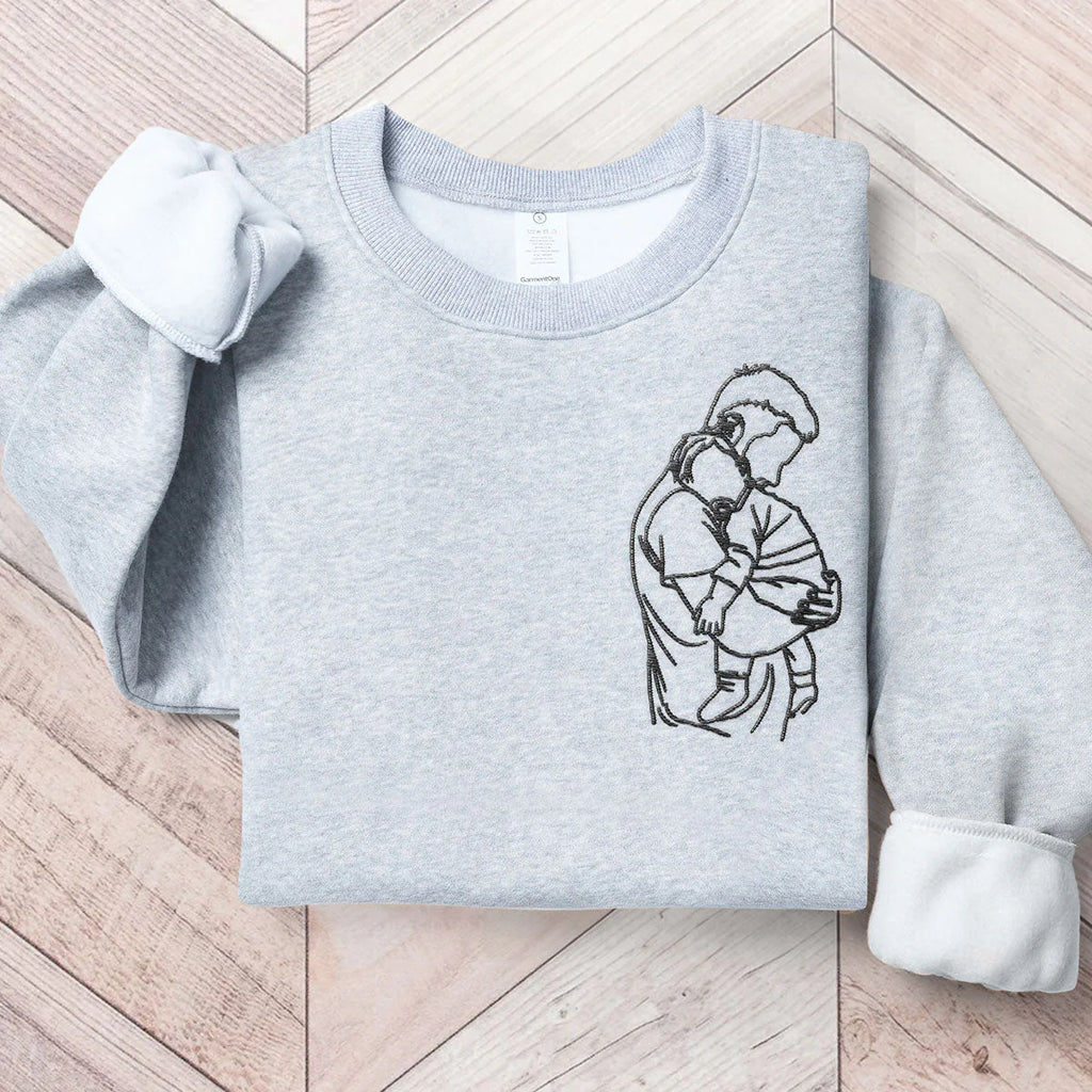 Baby First Chritsmas with Dad - Custom Embroidered Sweatshirt-Levistina