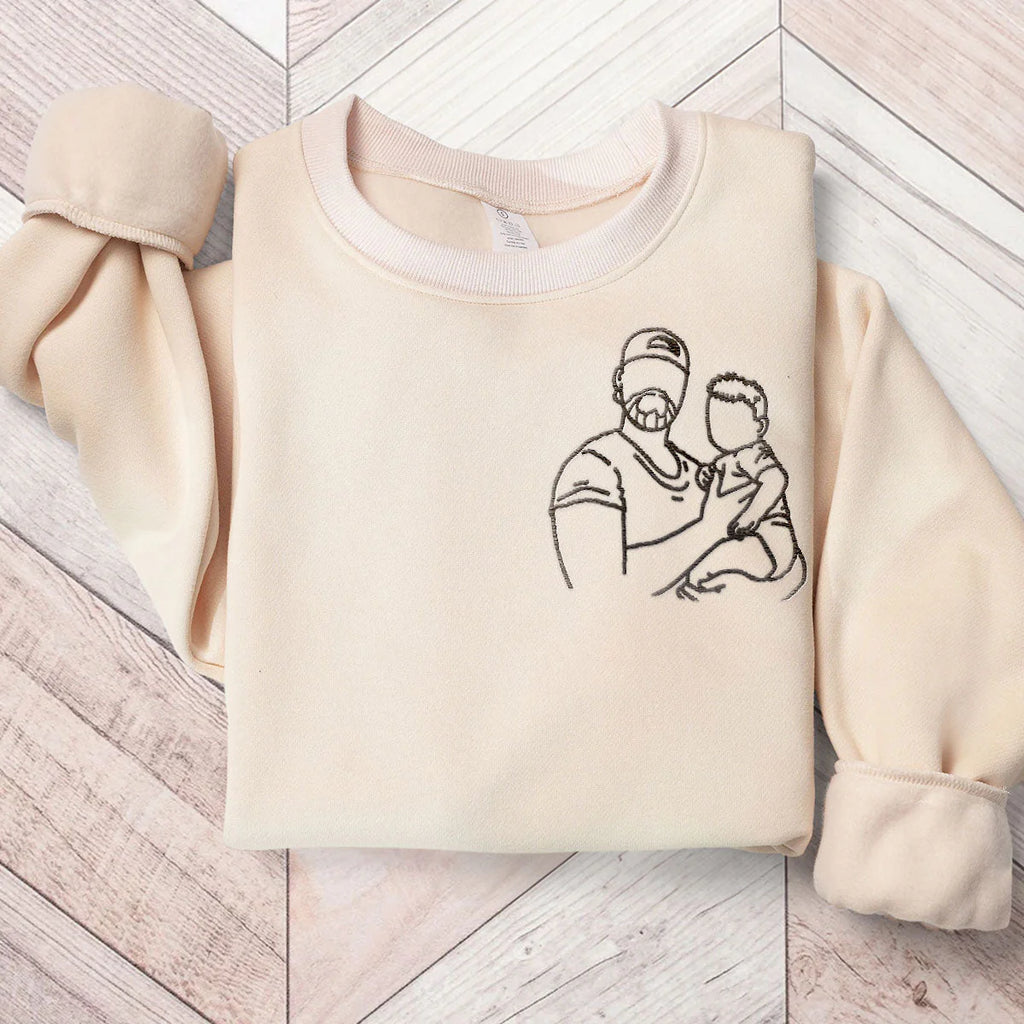Baby First Chritsmas with Dad - Custom Embroidered Sweatshirt-Levistina