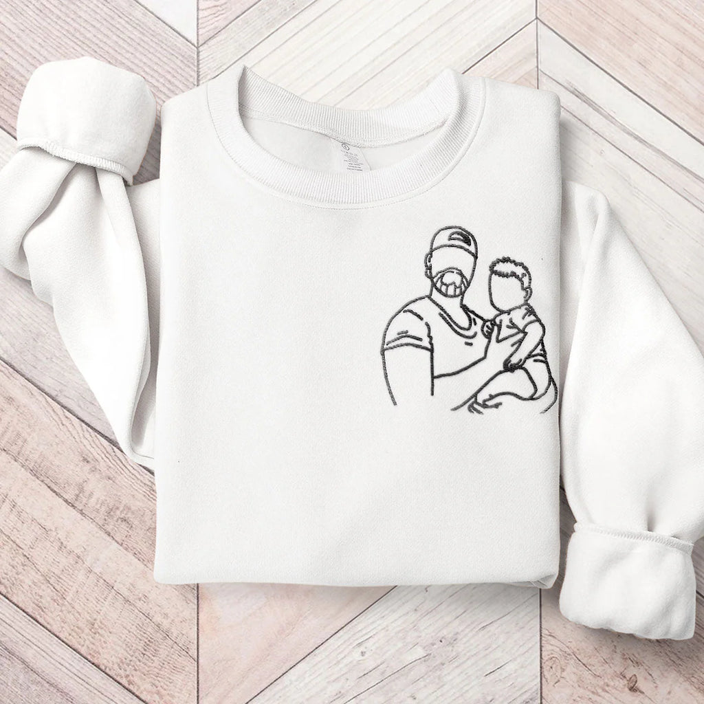 Baby First Chritsmas with Dad - Custom Embroidered Sweatshirt-Levistina