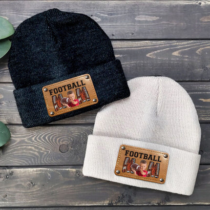 Football Mom - Personalized Photo Beanie