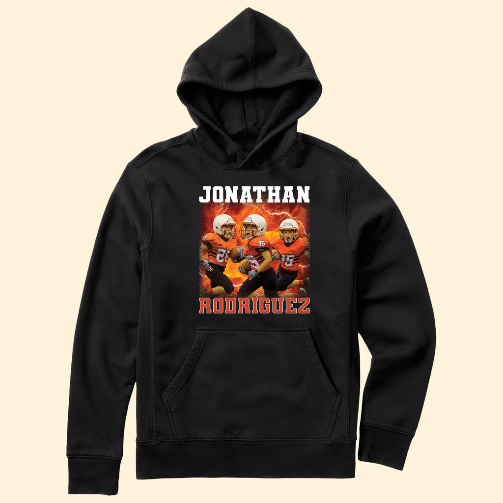 Football Player Bootleg Tee - Personalized Photo Shirt-Levistina