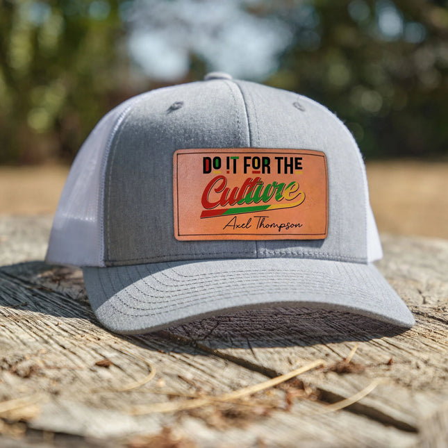 For The Culture Juneteenth - Personalized Leather Patch Hat