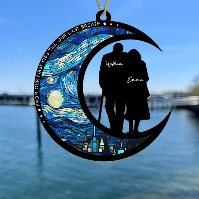 From Our First Kiss Till Our Last Breath - Personalized Suncatcher Ornament