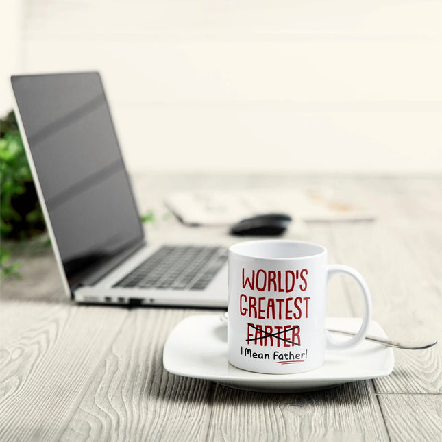 Funny Best Dad World's Greatest Farter I Mean Father - Personalized Mug