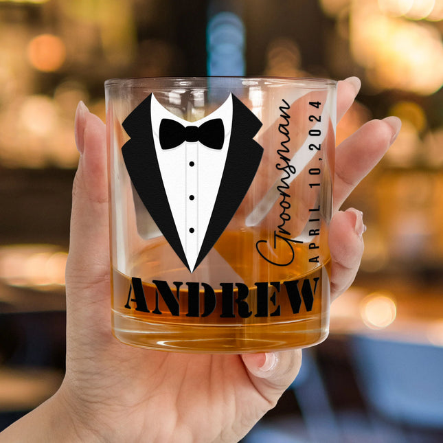 Gift For Groom And Groomsmen In Wedding - Personalized Whiskey Glass