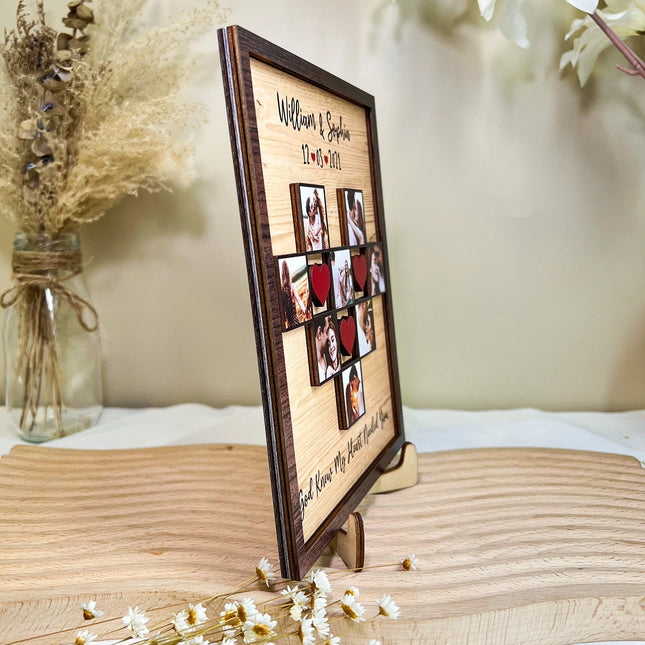 God Knew My Heart Needed You Couples Anniversary - Personalized Wooden Photo Plaque