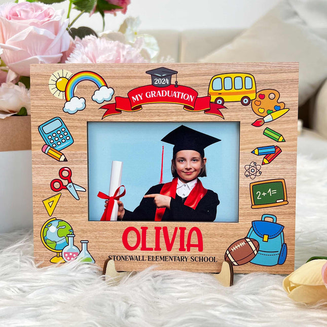 Graduation Gift For Kid - Personalized Wooden Photo Plaque