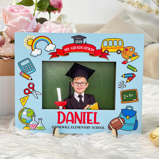 Graduation Gift For Kid - Personalized Wooden Photo Plaque