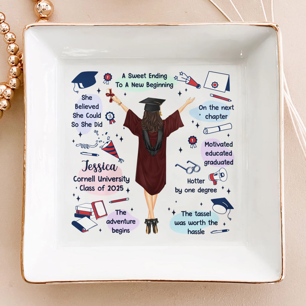 Graduation Gift The Tassel Was Worth The Hassle - Personalized Jewelry Dish - Levistina