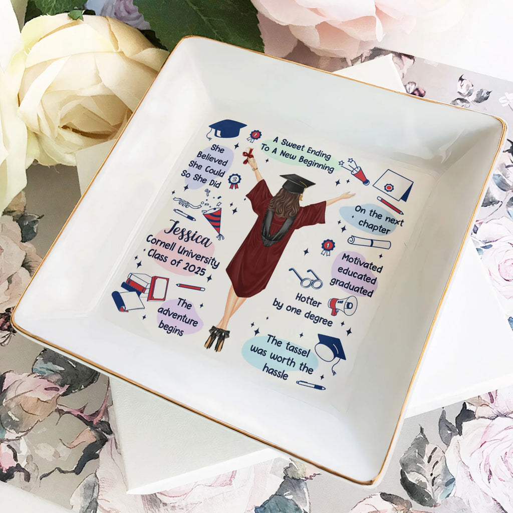 Graduation Gift The Tassel Was Worth The Hassle - Personalized Jewelry Dish - Levistina
