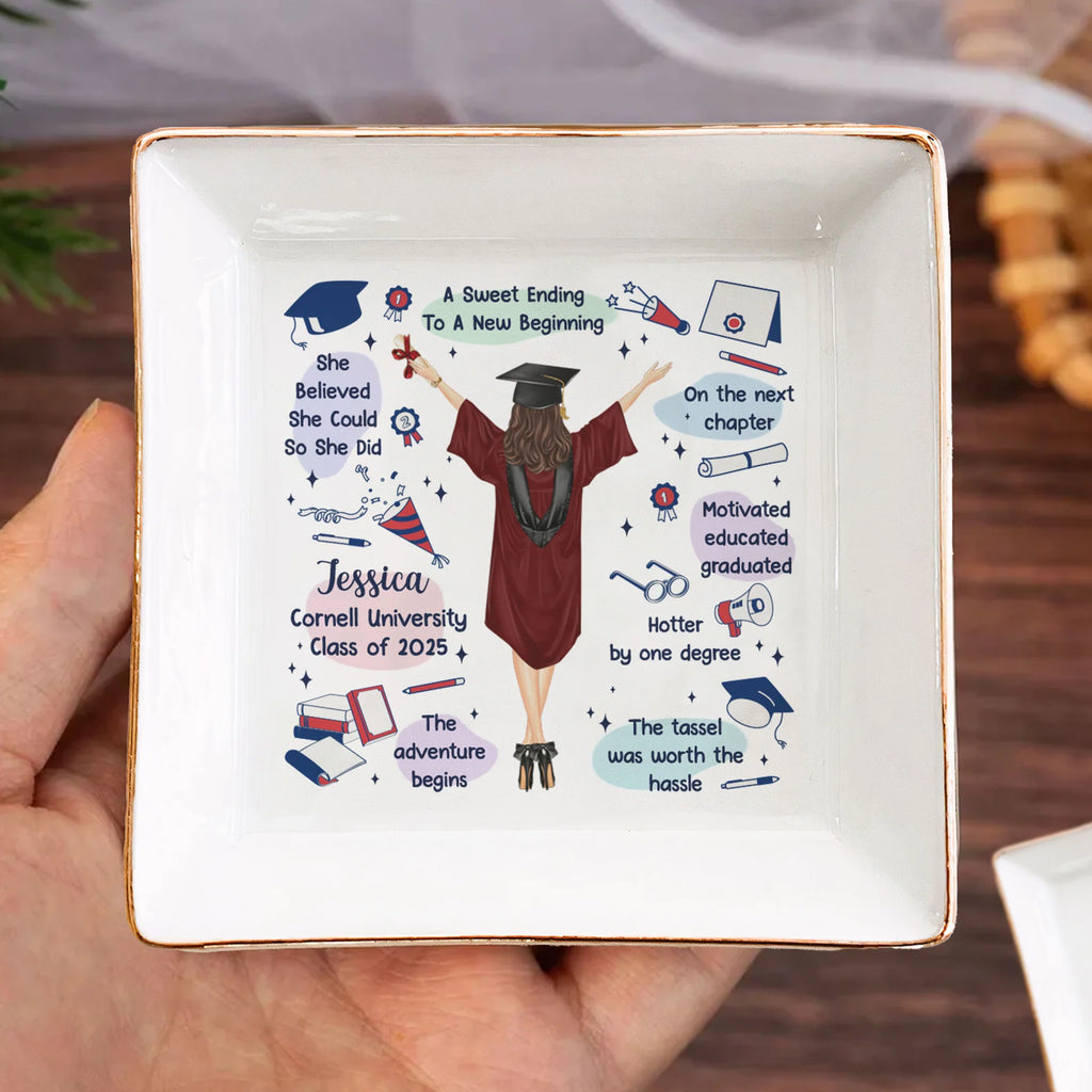 Graduation Gift The Tassel Was Worth The Hassle - Personalized Jewelry Dish - Levistina
