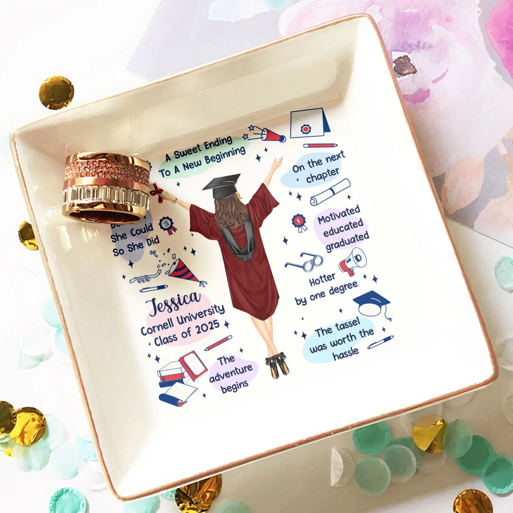 Graduation Gift The Tassel Was Worth The Hassle - Personalized Jewelry Dish - Levistina