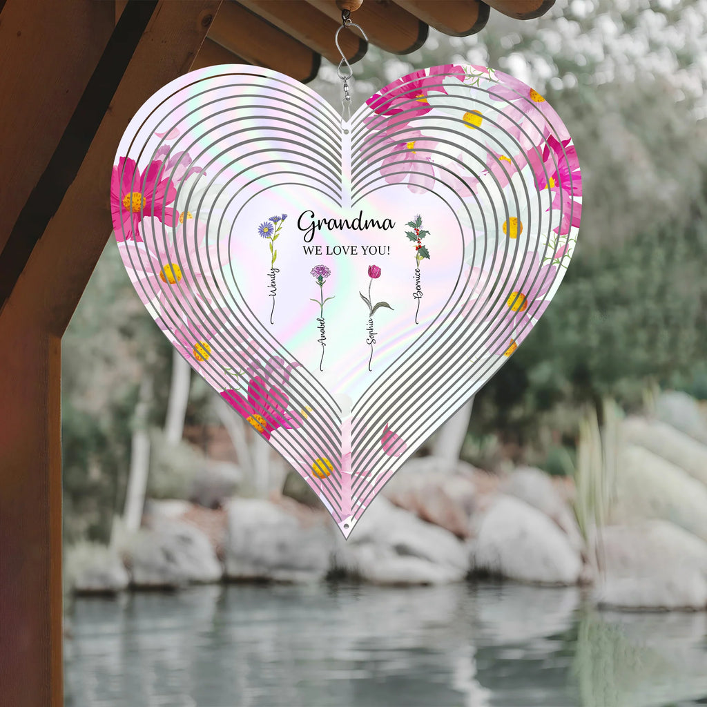 Grandma We Love You - Personalized Wind Spinner - Levistina