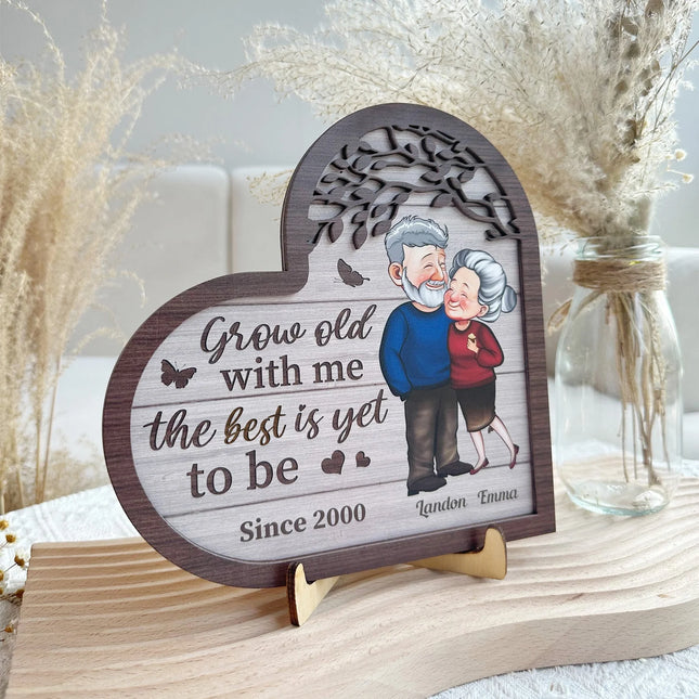 Grow Old With Me Couples Anniversary - Personalized Wooden Plaque