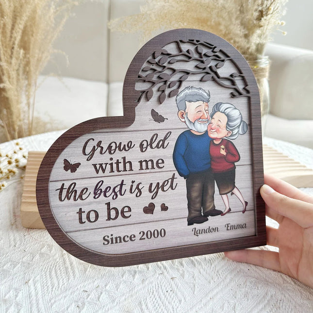 Grow Old With Me Couples Anniversary - Personalized Wooden Plaque