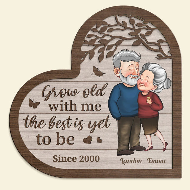 Grow Old With Me Couples Anniversary - Personalized Wooden Plaque