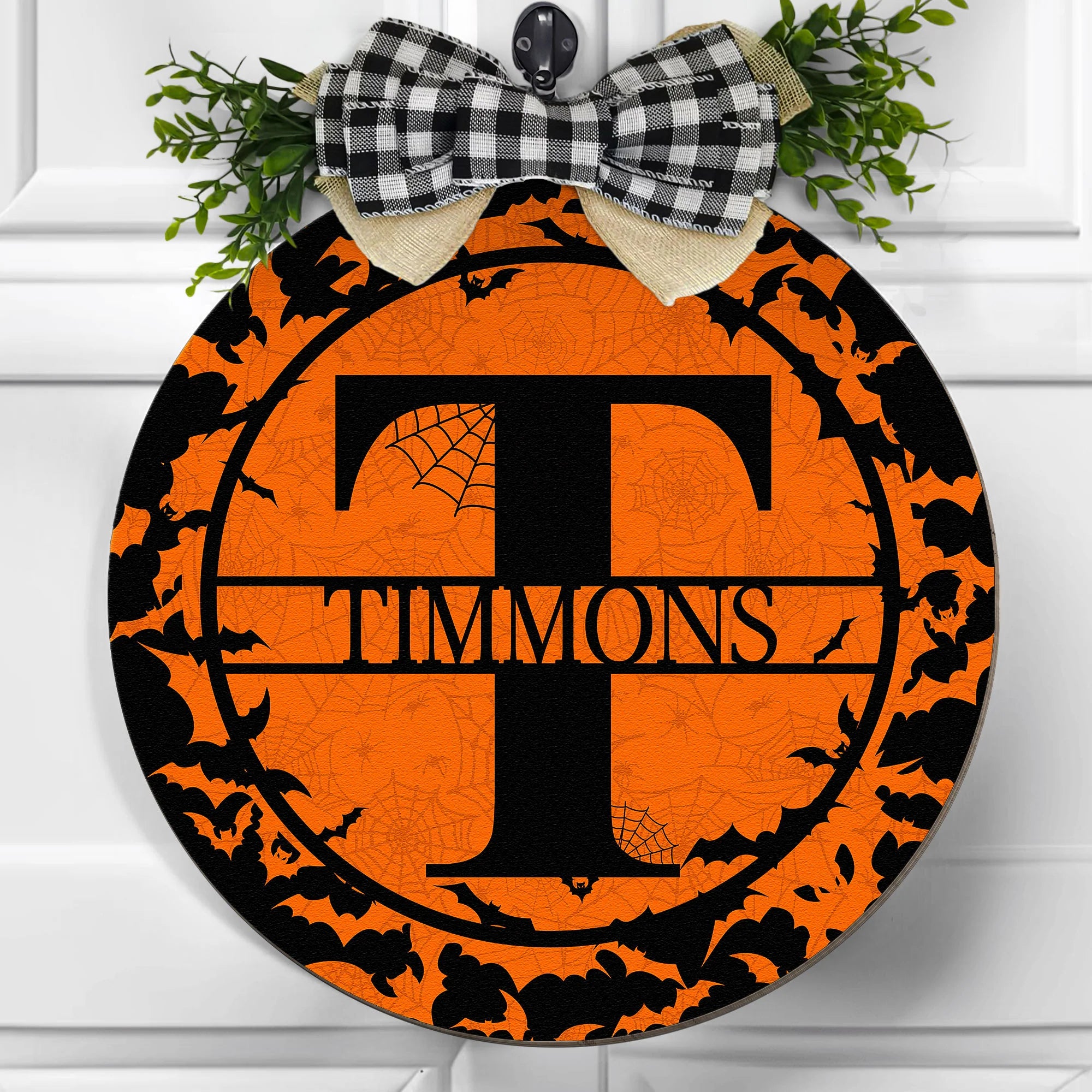 Halloween Spooky Custom Letter Family Name - Personalized Wood Sign