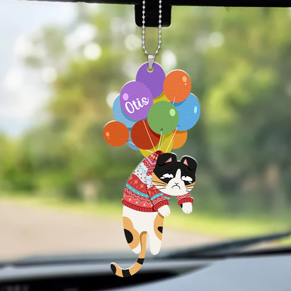 Hanging Cat - New Version - Personalized Car Ornament